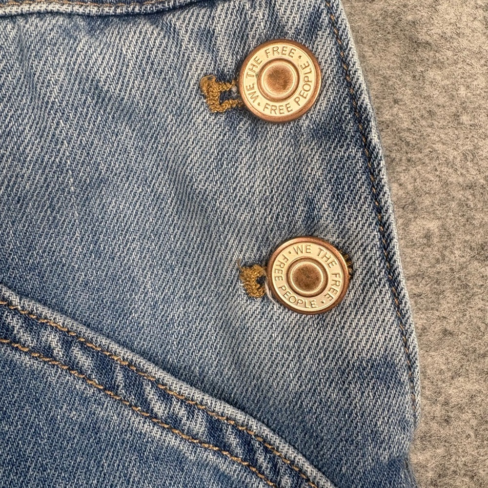 Free People Light Blue Relaxed Denim Overalls - Picture 4 of 10
